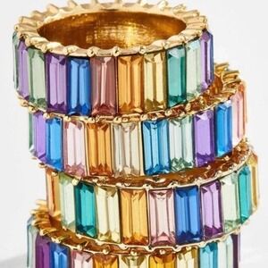 Lot of 3 NWT SugarFix by BaubleBar Rainbow Ring Size 7